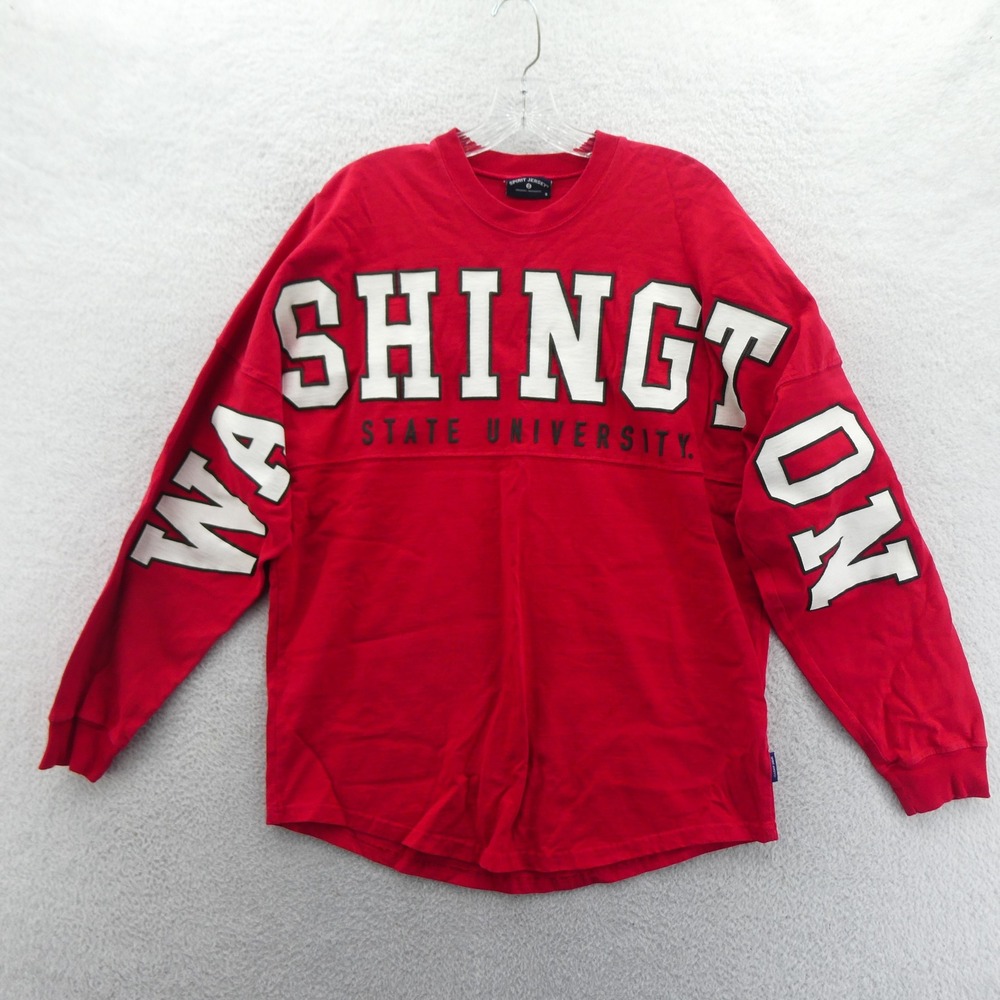 Spirit Jersey Shirt Womens Small Washington State University Red Vintage Y2K WSU